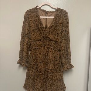 Leopard Print Ruffle Dress